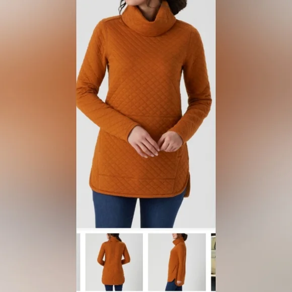 Duluth Trading Co Women's Quilted Sweatshirt Tunic Orange Size Large - Picture 10 of 10